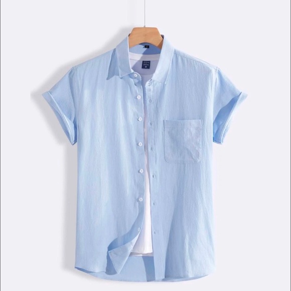 SHEIN Other - SHEIN Casual Button Up Shirt - Baby Blue